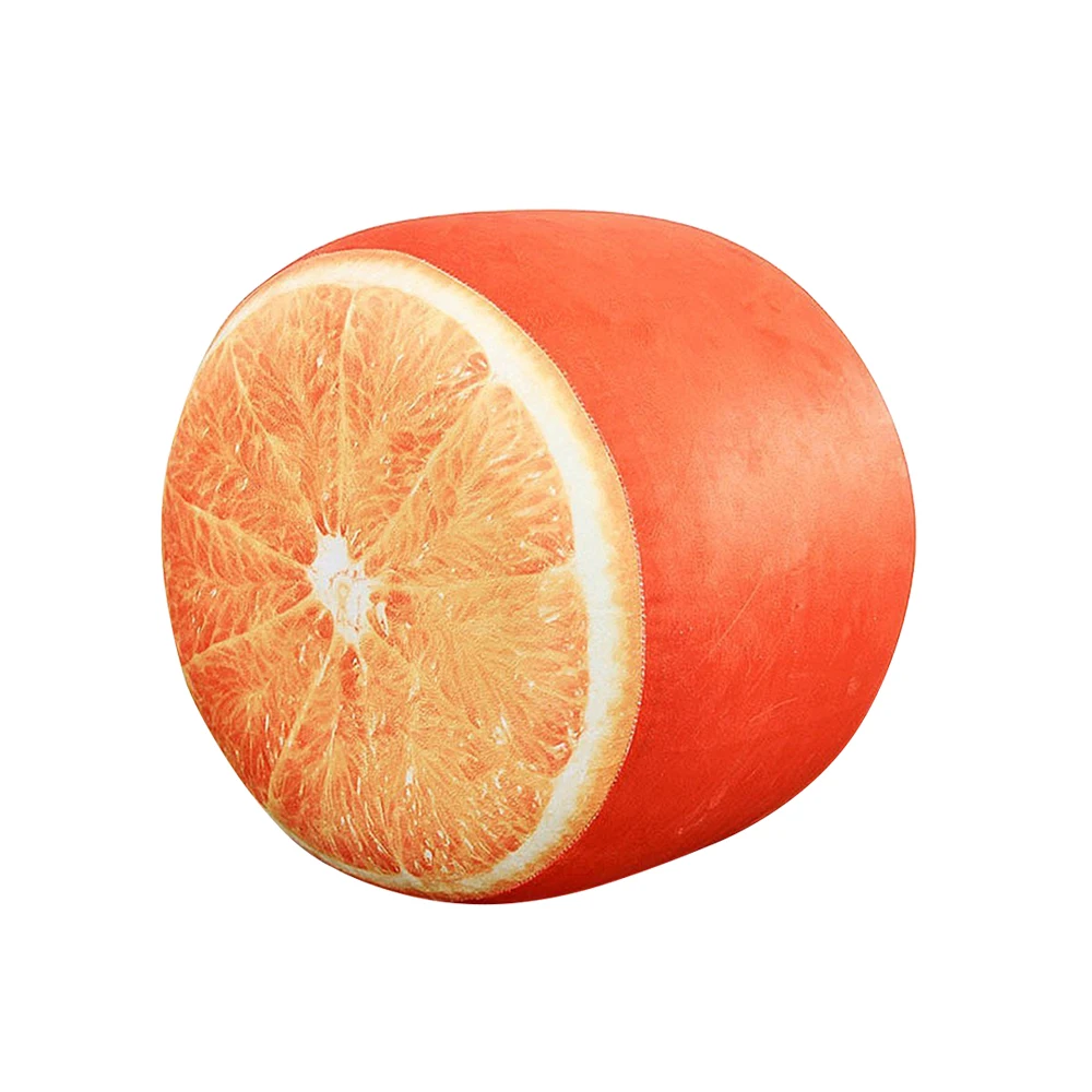 orange Мультяшный надувной табурет детские плюшевые игрушки 3D подушка в форме фрукта подушка утолщение табурет плюшевое кресло-пуф надувные табуреты - Цвет: orange