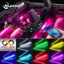 NLpearl APP автомобильный интерьерный окружающий светильник, неоновая Светодиодная лента, ножной светильник с USB беспроводной дистанционной музыкой, авто атмосферная декоративная лампа NLpearl APP автомобильный интерьерный окружающий светильник, неоновая Светодиодная лента, ножной светильник с USB беспроводной дистанционной музыкой, авто атмосферная декоративная лампа