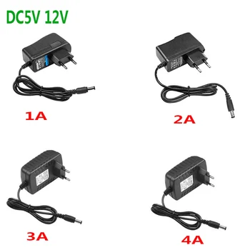 DC5V DC12V 1A 2A 3A 4A LED 어댑터 전원 공급 장치, AC110/220V 전원 변환 충전기 EU US 플러그 CCTV LED 램프용