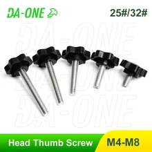 M4 M5 M6 M8 Male Black Plastic Bakelite Head Manual Handle Trimmer Screw 3/5/10 Pcs Star Clamping Knobs Grip Thumb Screw Bolts