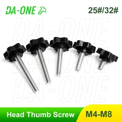 M4 M5 M6 M8 Male Black Plastic Bakelite Head Manual Handle Trimmer Screw 3/5/10 Pcs Star Clamping Knobs Grip Thumb Screw Bolts