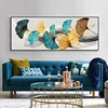 Yellow And Blue Ginkgo Leaves Oil  Painting On Canvas Print Nordic Poster Wall Art Picture For Living Room Home Decor Frameless ► Photo 3/6