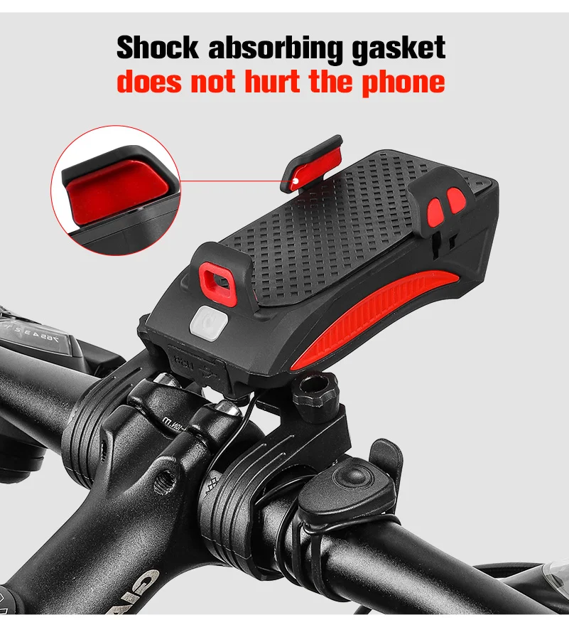 Sale WEST BIKING Bike Light 2000mAh/4000mAh Battery Power Bank Phone Holder 130DB Speaker Bell 4 in 1 MTB Cycling Bicycle Lights 8 Sale WEST BIKING Bike Light 2000mAh/4000mAh Battery Power Bank Phone Holder 130DB Speaker Bell 4 in 1 MTB Cycling Bicycle Lights 8