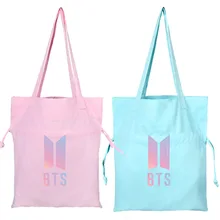 BTS сопутствующие продукты пуленепробиваемые Мальчики холщовые сумки студентов Drawstring сумка корейский стиль три цвета свежий сумка через плечо