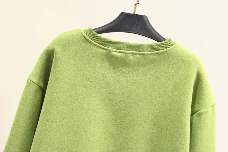 Blvyisla 3XL плюс размер флисовый вышитый буквенный свитер с длинными рукавами большие размеры пуловеры студенческие женские теплые зимние топы