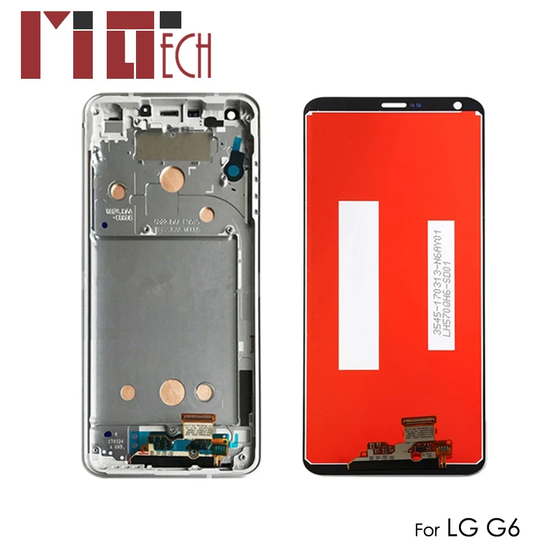 

LCD Display For LG G6 H870 H870DS H872 LS993 VS998 US997 Touch Screen Digitizer Assembly Replacement Black White Grey with Frame