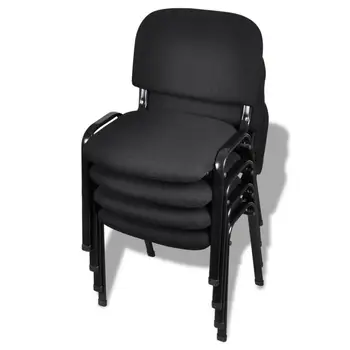 

[ES Warehouse] 4pcs Stackable office chairs 4 pieces of black fabric, Free Shipping Spain Drop Shipping