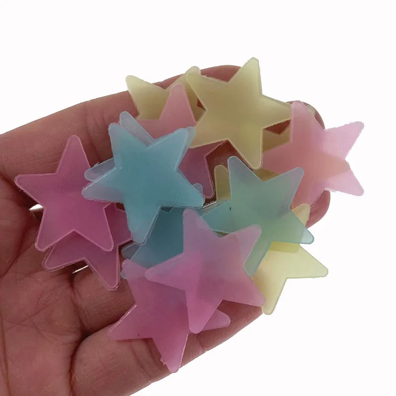 30/100pcs Luminous Glowing Stones Star Shaped For Bedroom Fish Tank Table Walkways Garden Glow in the Dark PVC Stickers Decor
