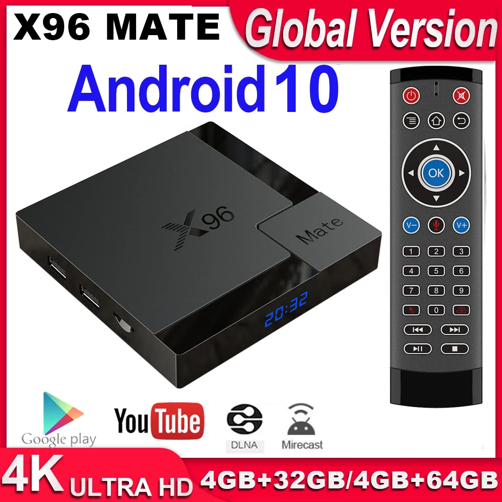 ТВ-приставка X96 MATE 2021 Android 10 Allwinner H616 медиа-проигрыватель Google 2 4G/5G Wifi 4K HD TV-приставка