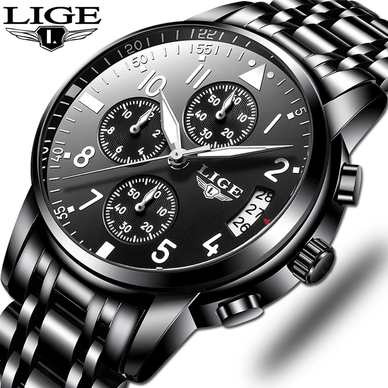 

Mens Watches Waterproof Quartz Business Watch LIGE Top Brand Luxury Men Casual Sport Watch Male Relogio Masculino relojes hombre