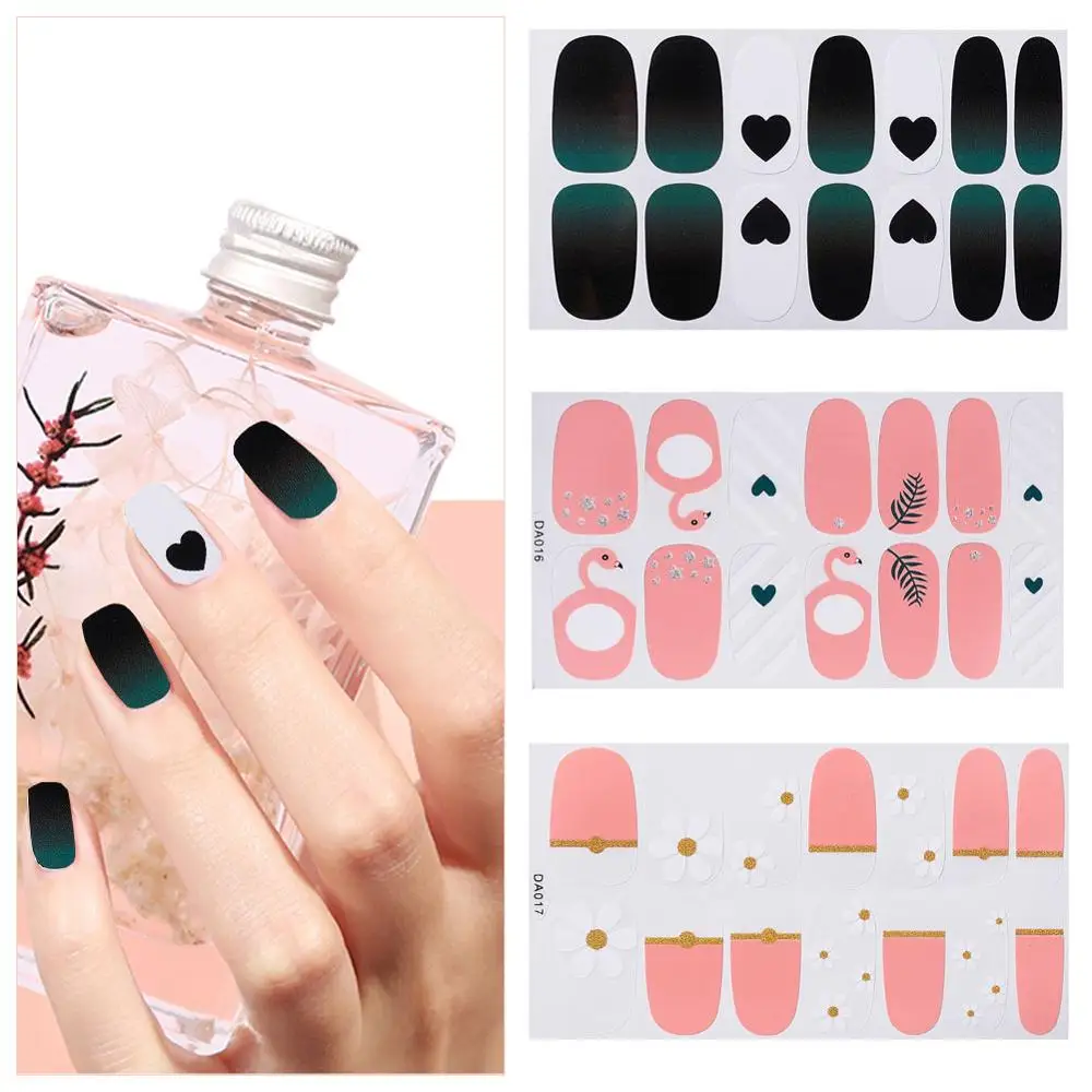 3 листа наклейки для ногтей для маникюра клей наклейки для ногтей красочные инструменты для украшения на ногтях - Цвет: TO40-015-016-017