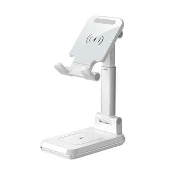 

2 In 1 Adjustable Angle Cell Phone Stand Desktop Multifunctional Anti Slip Foldable ABS Wireless Charger Universal Portable Home