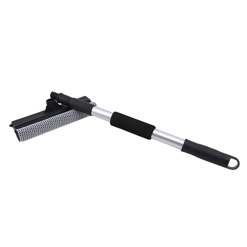 Stainless Steel Retractable Double-side Telescopic Rod Window Cleaner Squeegee Wiper Brush Glass Cleaning Tool