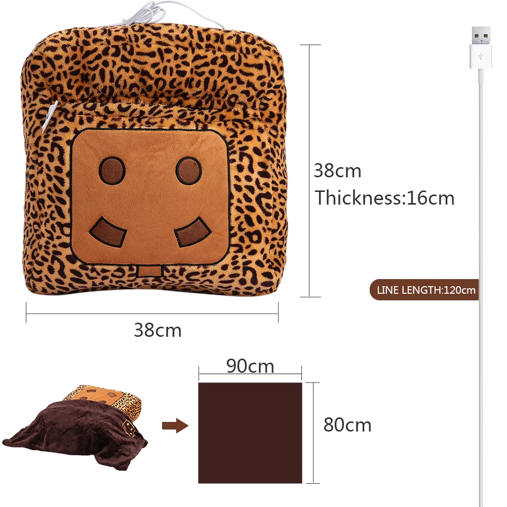 SOLEDI Leopard удобный теплый ручной домашний зимний Многофункциональный практичный грелка для ног развевается холодной моющейся USB прочное одеяло
