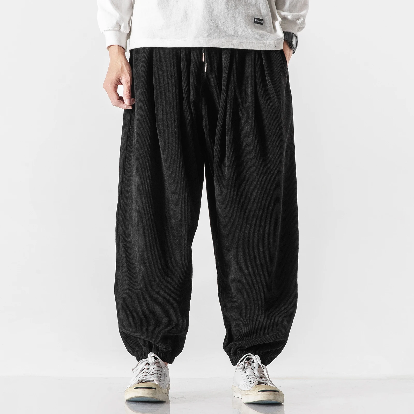 mens drawstring corduroy pants