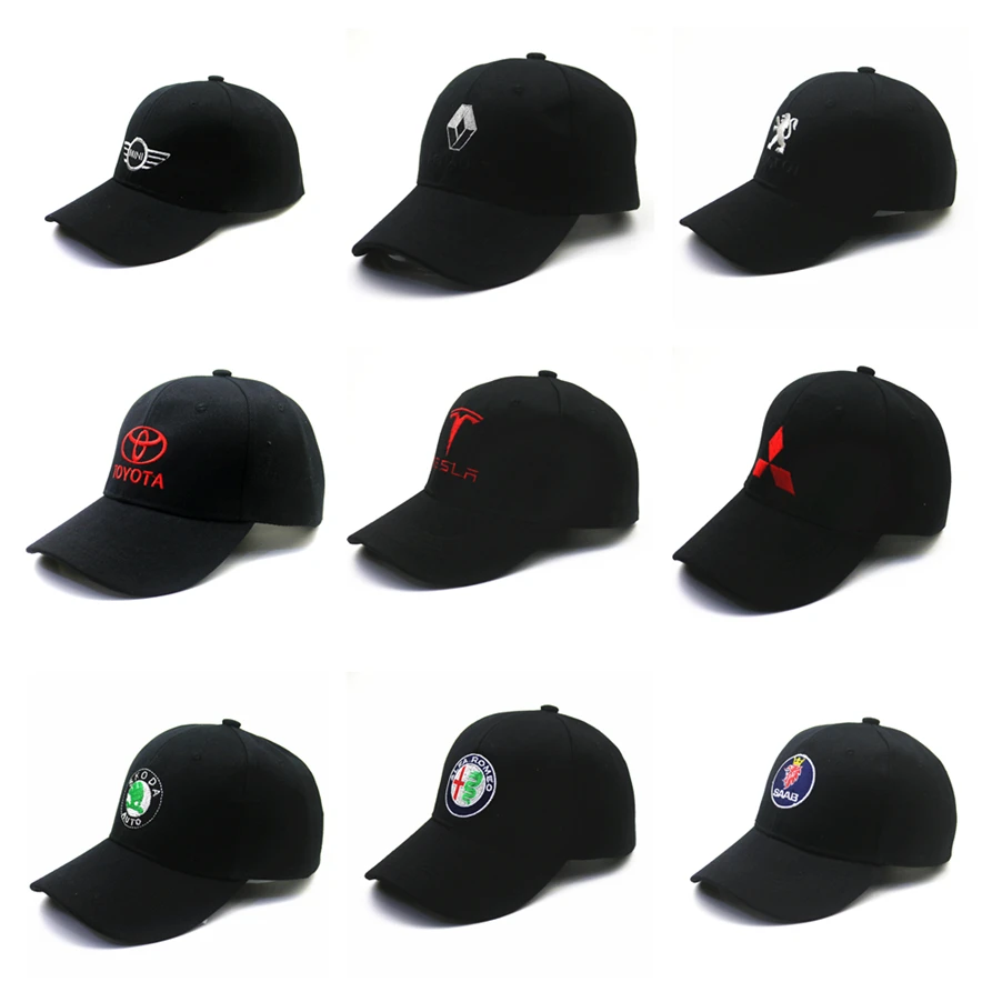Повседневная Кепка Snapback из хлопка с 3D вышитым логотипом автомобиля, спортивная гоночная Кепка с регулируемой рельефной пряжкой, Мужская Бейсболка унисекс
