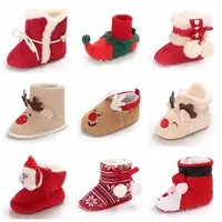 Christmas Warm Baby Toddler First Walkers Winter Baby Boys Girls Shoes 0-18 Months Xmas Cosplay Cute Cartoon Baby Soft Shoes 1
