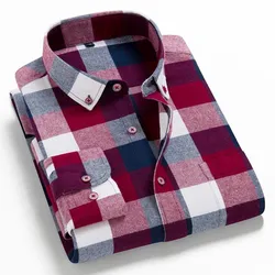 2021 primavera outono 100% algodão novo masculino casual camisa de manga comprida homem quente roupas flanela xadrez camisa masculina plus size 3xl 4xl