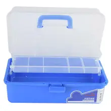 Трехслойный полупрозрачный большие товары для рукоделия коробка для хранения многофункциональный органайзер контейнер ящик для инструментов