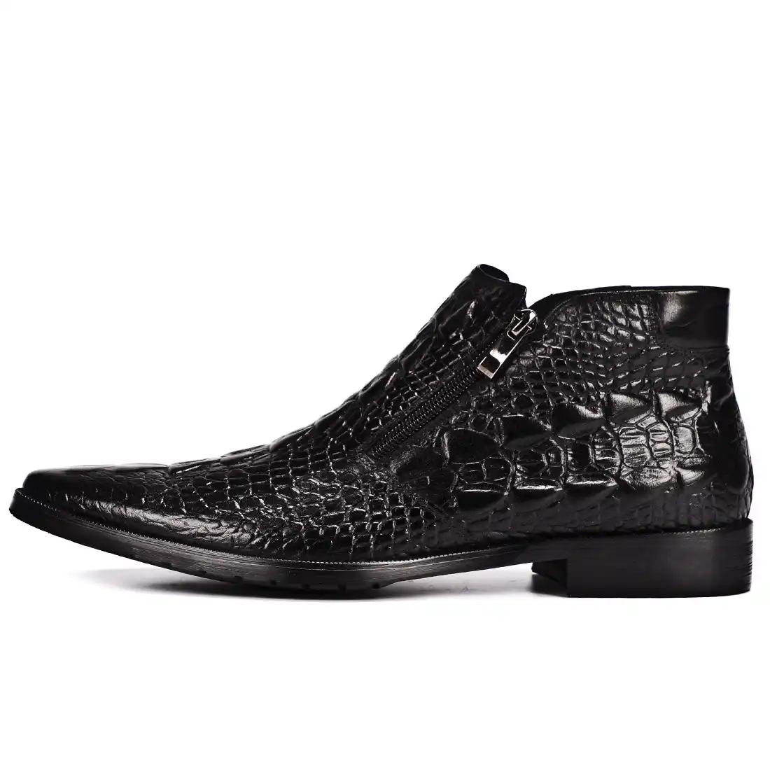 leather chelsea high help shoes england crocodile grain shoehorn