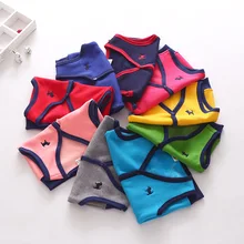 Детская вышитая майка с аппликацией в виде щенка; сезон весна-осень; бархатная жилетка смешанных цветов для мальчиков и девочек в Корейском стиле