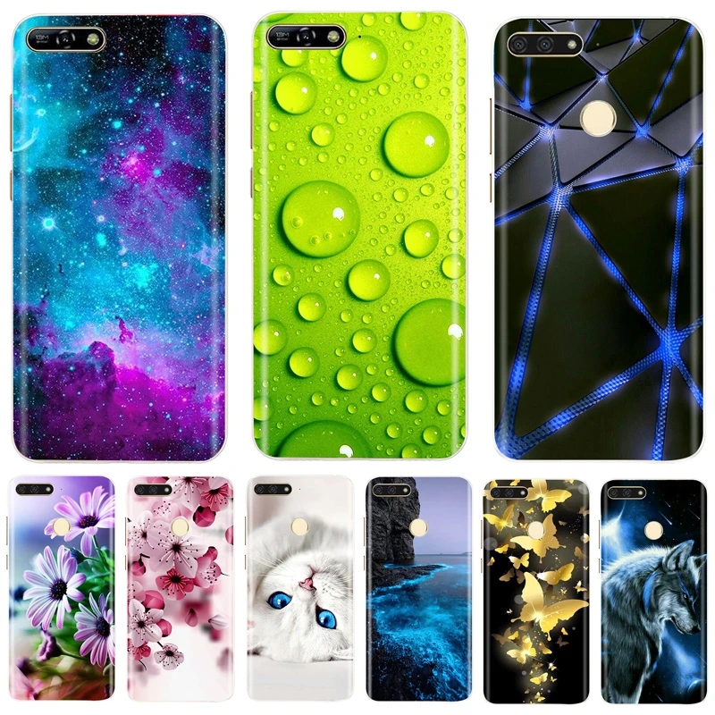 For Huawei Y6 Prime 2018 Silicone Case ATU-L21 Protective Cover Phone Case for Huawei Y 6 Y6 2018 ATU-L31 Silicone Case Fundas mobile phone cases with card holder