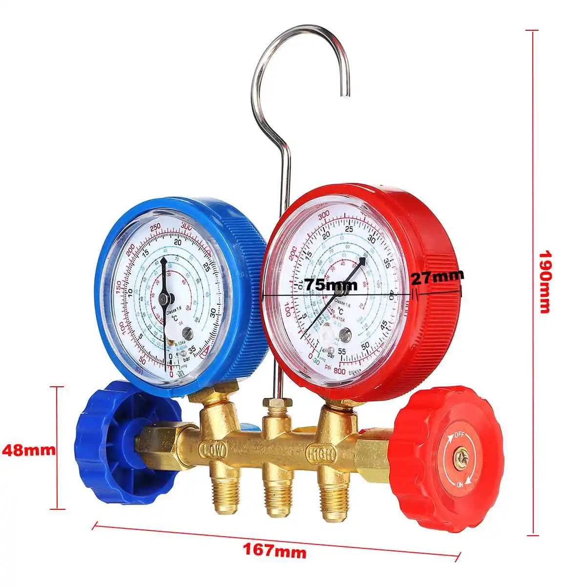 Manifold Gauge With Connector Refrigerant Device