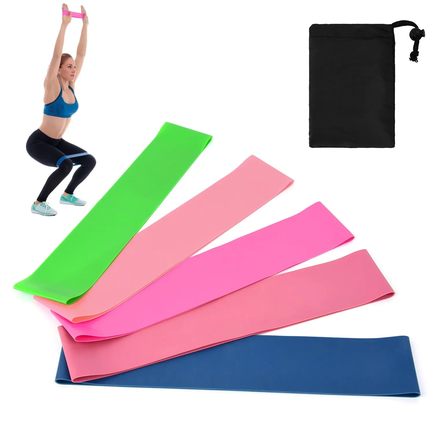 Resistance Bands Loop Elastic Fitness Gum Set Sports Band Strength Training Gift 