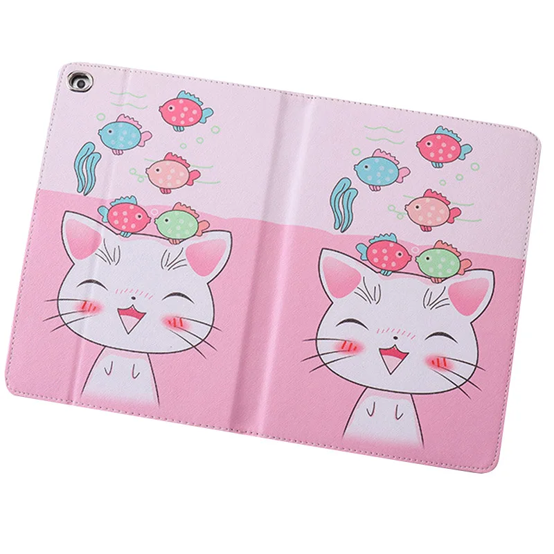 

Smart Case For ipad 10.2 2019 7th Gen Cartoon Cute Cat Auto Sleep / Wake Stand PU Cover For New ipad 10.2 inch Flip Case