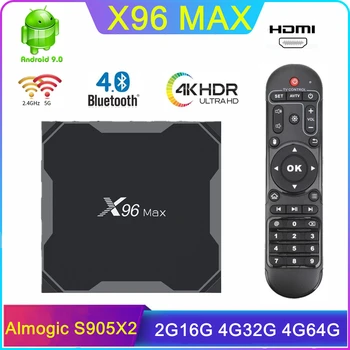 

X96 Max Smart Android 9.0 TV Box 4GB 64GB 32GB Amlogic S905X2 Quad Core 2.4G/5.8G Dual Wifi 1000M LAN 4K 60fps Set Media Player