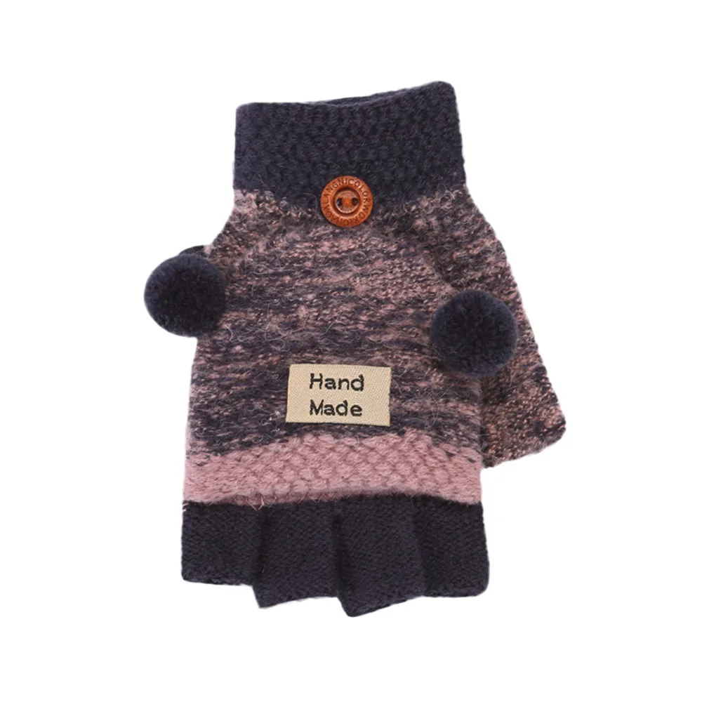 Детские перчатки с открытыми пальцами для малышей; милые теплые зимние перчатки для девочек и мальчиков; детские перчатки; велосипедные перчатки для детей