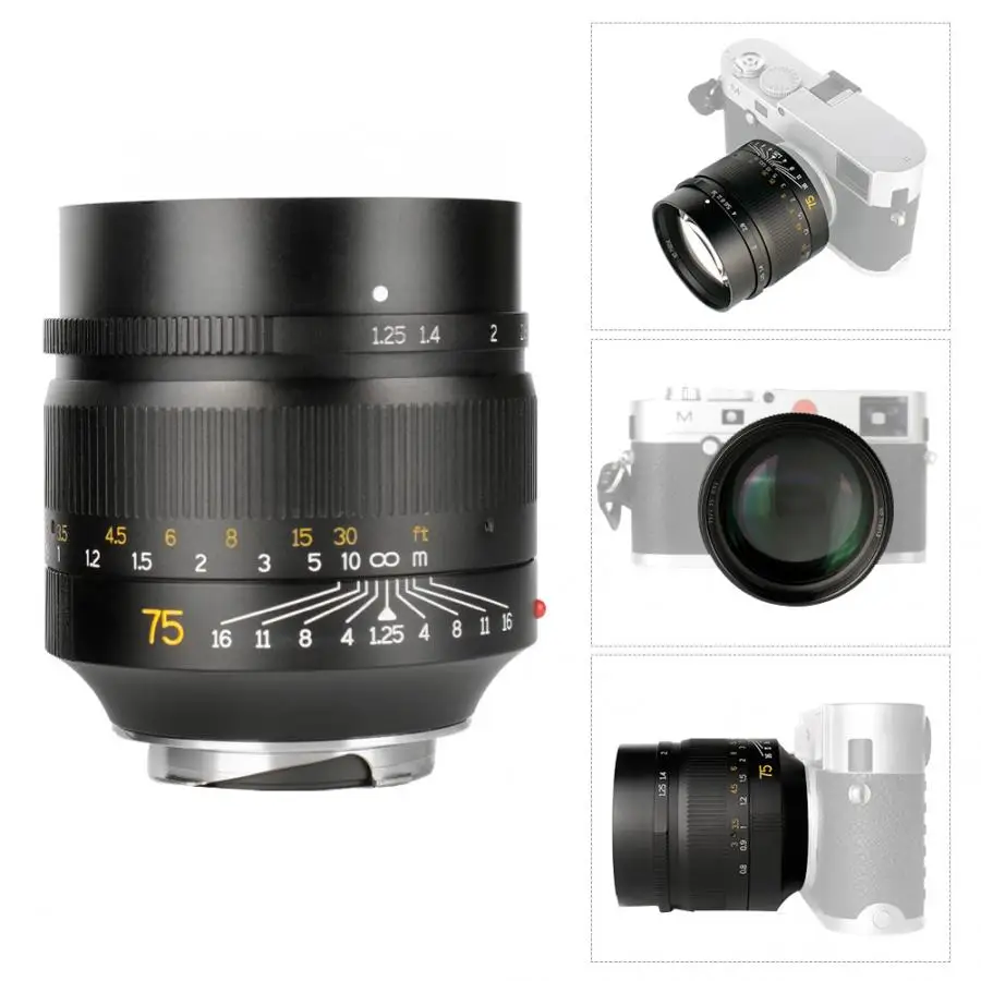 7 ремесленников чечевица 75 мм F1.25 ручной фокус объектив для Leica M-Mount Камеры len аксессуары cam