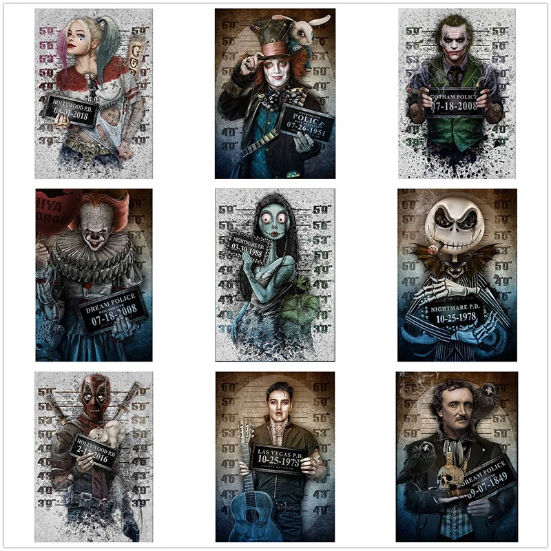 5D алмазная живопись сделай сам на Хэллоуин Мэрилин Чаки картина Фредди из тюрьмы