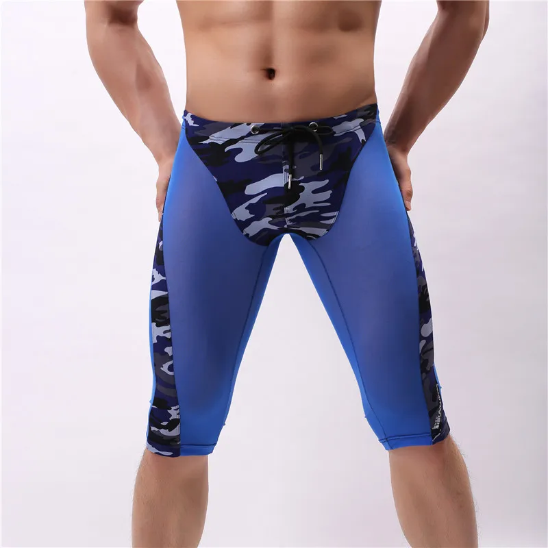 Summer Men Sleep Bottoms Ice Silky Pajama Pants Casual Sexy Sleep Bottom Tight Short Pants Underwear Homewear Pajamas Men