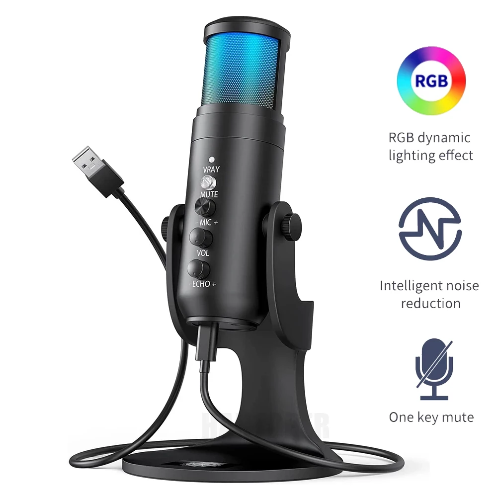 Профессиональный конденсаторный USB-микрофон RGB