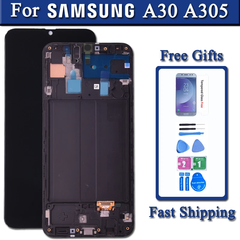 Дисплей 6 4 'для Samsung galaxy A30 A305 A305DS A305FN A305G A305GN A305YN ЖК дисплей с сенсорным экраном и
