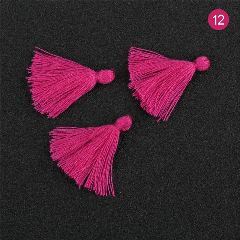 color 12 100 шт 3 см мини хлопчатобумажная нить ткань кисточка DIY кулон ювелирные изделия браслет для изготовления ключей бахрома отделка Ремесло кисточки Швейные аксессуары - Цвет: color 12