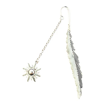 

Luminous Feather Sun Bookmark Read Label Maker Stationery Copper Bookmarks Creative Gift For Students