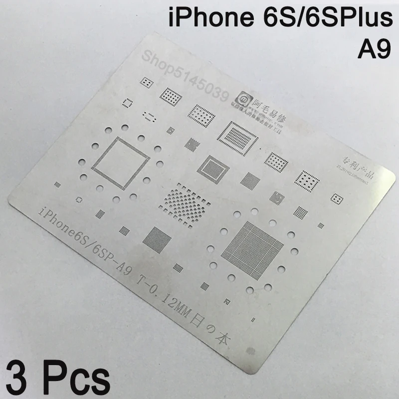3 шт. BGA трафарет для iPhone 6 6s 7 Plus BGA трафарет реболлинга трафарет посвящает Набор для iPhone 7 6s Plus реплантный мяч BGA трафарет