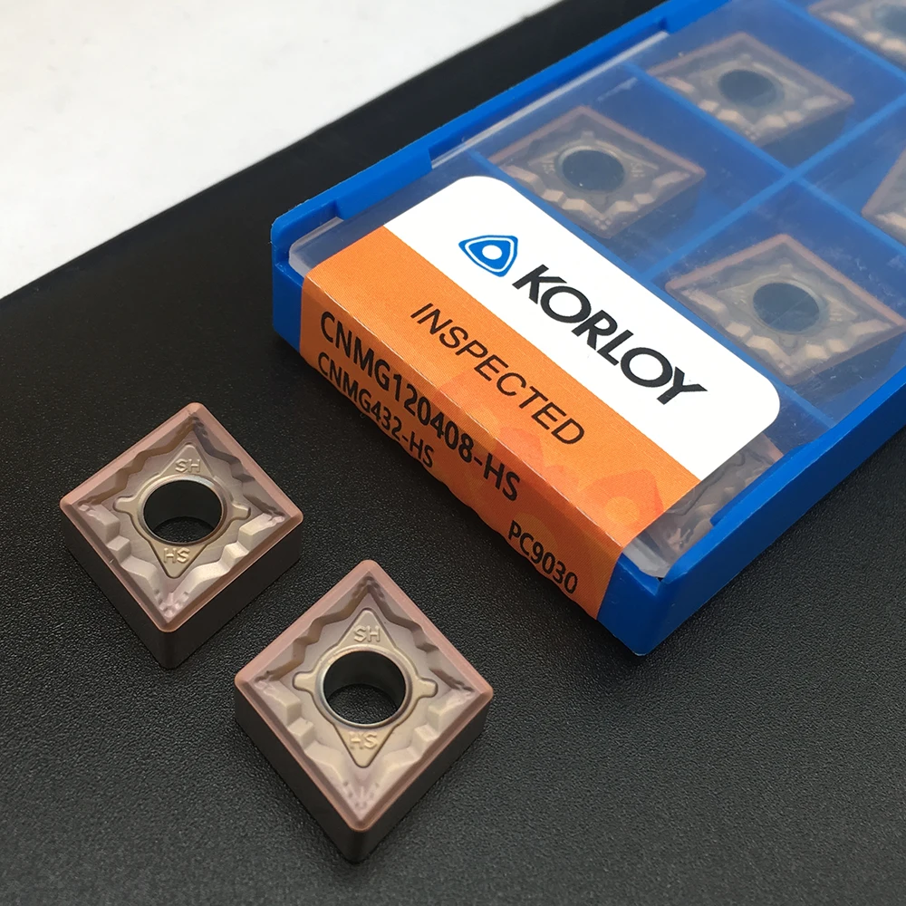 Оригинальные KORLOY 10 шт. CNMG120408 HS PC9030 карбидные вставки, токарный инструмент токарный станок с ЧПУ инструмент для нержавеющей стали высокого качества