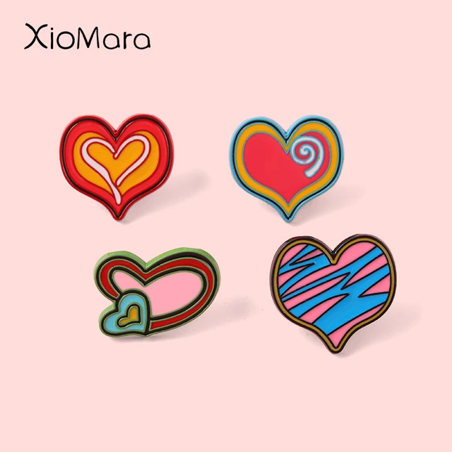 Colorful Red Love Graffiti Art Enamel Pins Holiday Gift For Lover