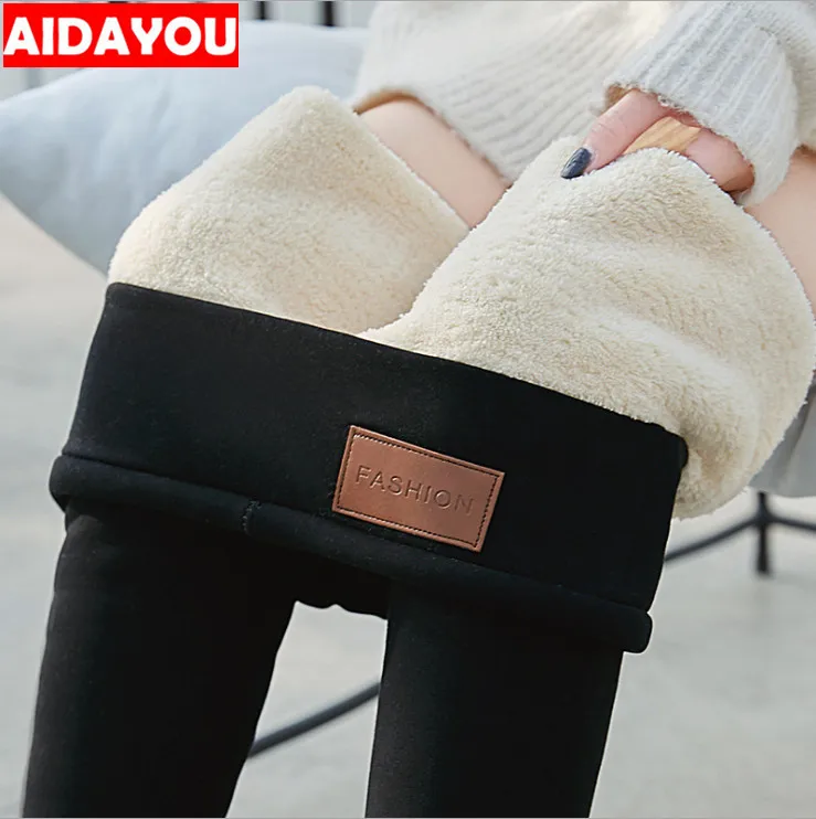 Зимние кашемировые леггинсы для женщин, плотные штаны, теплые, пуш-ап, на пуговицах, с котом, с высокой талией, леггинсы ouc647