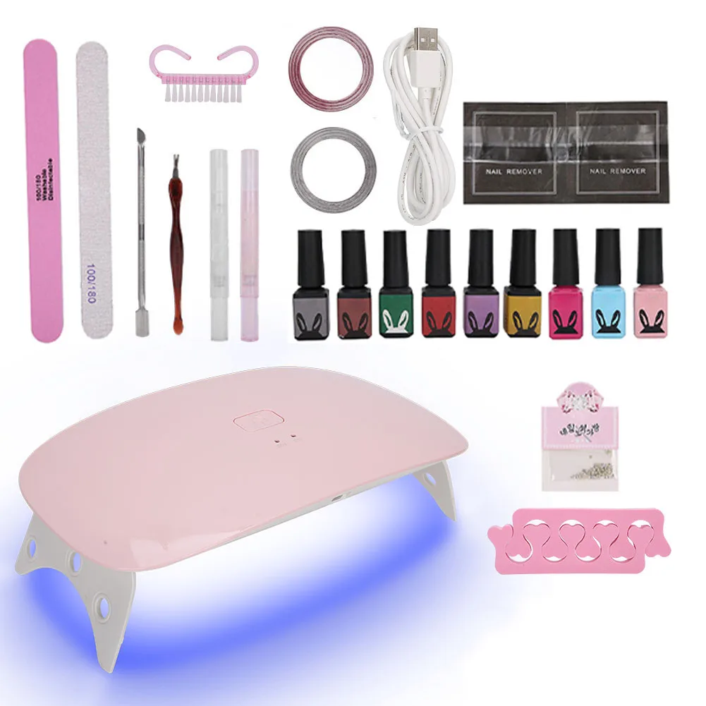 Nail Set UV LED Dryer Lamp Gel Polish Kit Varnish Soak Off Art Brush Pen Home Salon Decoration Manicure Tool | Красота и здоровье