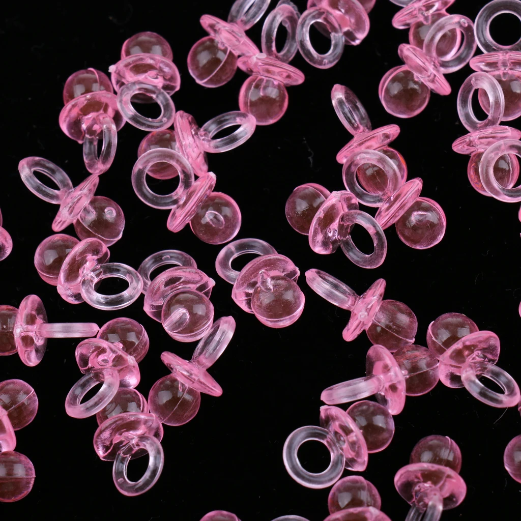 144pcs Plastic Mini Pacifier Charm Table Decoration Pacifier For Baby Shower