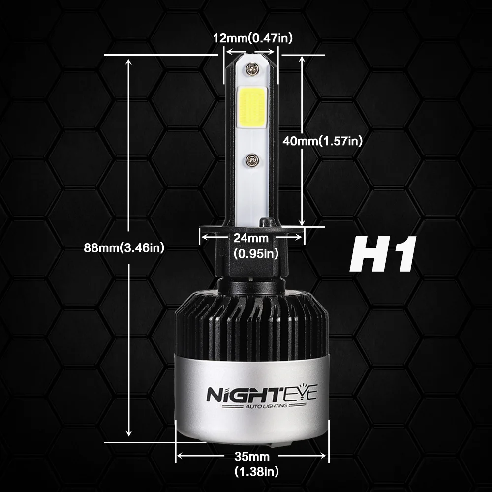 2pcs h7 светодиодный лампы h7 светодиодные фары12v h4 led h8 h11 противотуманные фары h1 HB3 9005 HB4 9006 Авто комплект фар 6500K