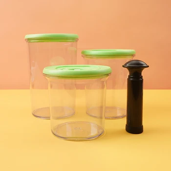 LAIMENG 대용량 진공 용기, 식품 보호기 보관 플라스틱 용기, 펌프 포함, 1000ML, 1500ML, 2000ML, S297