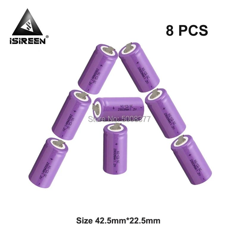 1,2 V 2800mAh SC Ni-CD аккумуляторные батареи DIY 9,6 V 12V 18V электрические аккумуляторные батареи Subc Ni аккумулятор CD электронные игрушки