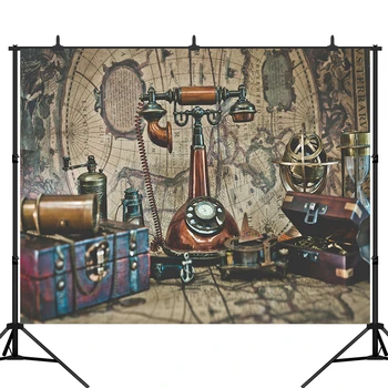 

Photography Backdrops Antique Vintage Treasure Map Bokeh Caribbean Compass Nautical Wallpaper Background Photo Prop