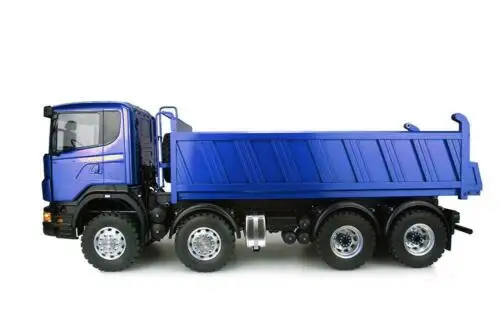 LESU 1/14 Металлическое шасси Sca 8*8 гидравлический подъемный самосвал RC Грузовик Краска синий цвет модель THZH0474