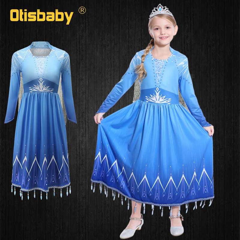 Dress Зимние Маскировка с длинным рукавом платье Эльзы для год для девочек fantasia infantil ребенок Снежная королева Детский карнавальный костюм для вечеринок - Цвет: Dress
